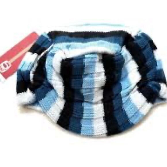 NWT Acrylic Knit Striped Visor Beanie - Picture 1 of 9